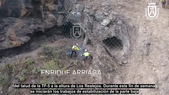 Imagen de Prosiguen los trabajos de estabilización en la TF-5 a la altura de la ladera de Los Realejos