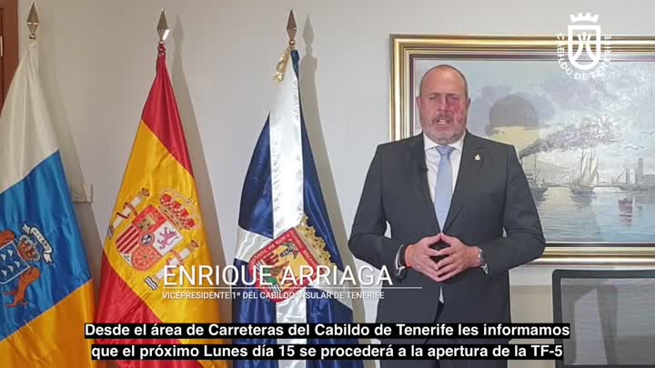 Imagen de Anuncio de la reapertura total de la autovía TF-5 a su paso por Los Realejos