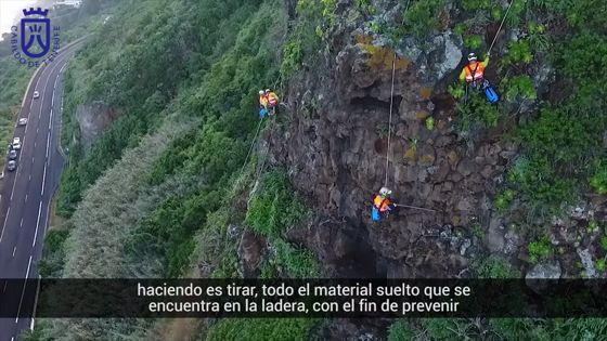 Imagen de Cortes por trabajos preventivos en la ladera de Los Realejos sobre la TF 5