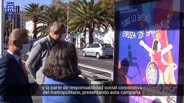 Imagen de Cabildo y ‘Queremos Movernos’ inician una campaña de sensibilización en el tranvía